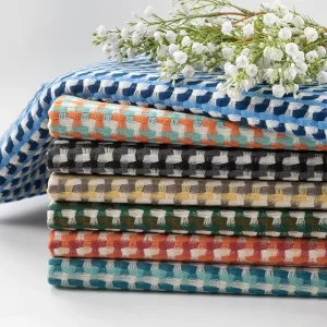 Geometric Pattern All Polyester High Density Heavyweight Abrasion Resistant Knitted Brocade Fabric Waterproof UV Resistant