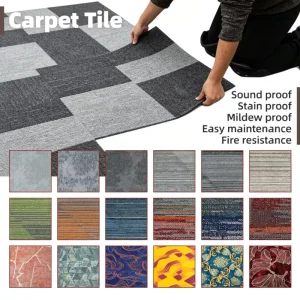 Geometric Pattern Carpet Squares Puzzle Splicing Carpet Tiles for Home Interior and Modern Commercial Floor Decoration