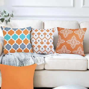 Geometric Printing Design Outdoor Cushion Seat Covers Waterproof Patio Sofa Pillow Covers for Replacement Decorations