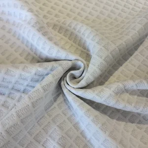 Geometric Quilted Knitted Mattress Fabric 100% Polyester Soft Breathable Mattress Ticking Fabric with Embossed Pattern