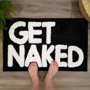 Get naked Modern Polyester Anti Slip Bath Mat with Flocking Design Customizable Sizes & OEM/ODM Options
