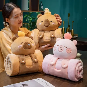 Gift Cartoon Themed Three Dimensional Plush Doll Blanket for Office Lunch Break Air Conditioning