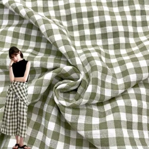 Gingham Check Yarn Dyed T C Blended Fabric for Clothing Garment Textiles Custom Colors