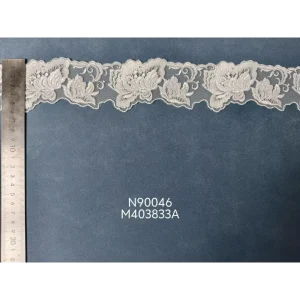 Girls Air Permeable Delicate Narrow Stripe Sheer Embroidered Knitted Fabric 100% Polyester Custom Size Lingerie Wedding Dress