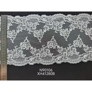 Girls Customizable Narrow Stripe Embroidered Fabric 100% Polyester Sheer Knitted Mesh Textile Fashion Dresses Lingerie Dancewear