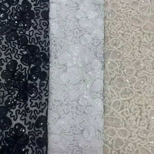 Girls’ Dress Knitted Mesh Fabric 100% Acrylic Abrasion Resistant Lightweight DIY Embroidery Lace Trim Plush