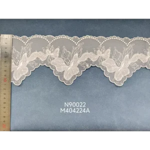 Girls Embroidered Sheer Knitted Fabric 100% Polyester 11.5CM Width Home Textile Accessories In Stock Items