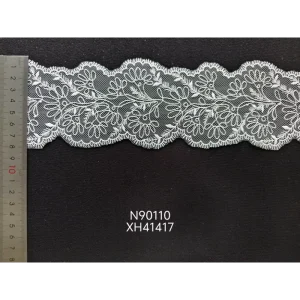 Girls Lightweight Narrow Stripe Embroidered Mesh Fabric 100% Polyester Sheer Knitted Textile Dress Apparel Dancewear Accessories