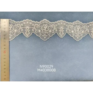 Girls Narrow Stripe Sheer Embroidered Knitted Polyester Fabric Customizable Size Fashion Dress Lingerie Home Textile Accessories