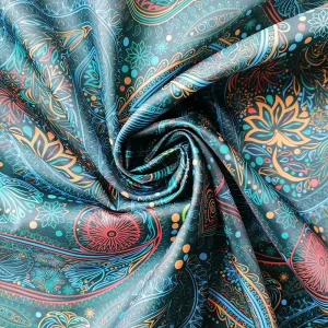 Girls Paisley Floral Pattern Digital Print Interlining Clothing Lining Fabric 100% Polyester Quick-Dry Medium Weight