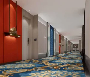 Global Stockist Wall to Wall Polyester Carpet Fireproof Silent Custom Art Free Sample Hotel Renovation Supply