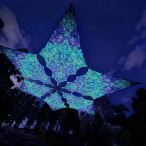Glow in the Dark UV Tapestry Polyester Material Fluorescent Canopy UV Tapestry for Outdoor Shade Nets UV Shade Sail