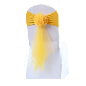 Gold Chair Sashes Wedding Decorative Spandex Chair Sashes Pageant Sash for Banquet