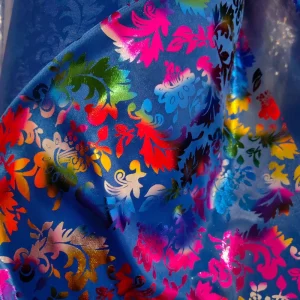 Gold Foil-stamped Metallic Polyester Fabric Suitable for Clothing and Other Decorative Items