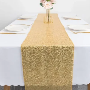 Gold Glitter Sequin Table Runner 30*275cm for Events Parties Christmas Birthday