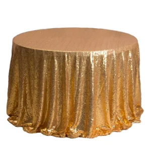 Gold Sequin Round Tablecloth Glitter Rectangle Table Cloth Linen Cover Overlay for Wedding Party Decoration