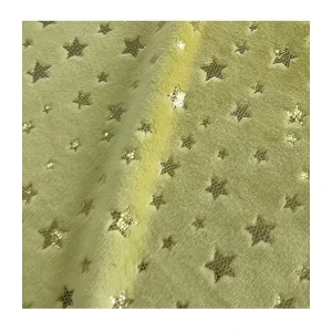 Gold Silver Foil Printing Custom Print Super Soft 2mm 100% Polyester Anti static Minky Plush Fabric for Car & Toy Boys & Girls