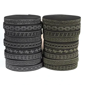 Gold Silver Polyester Latex Jacquard Elastic Band Durable Factory Direct Garment Use Clothing Accessories Home Textile Shoes