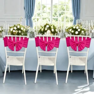 Gold Spandex Chair Sashes Ties Wedding Banquet Reusable Party Decorative Bow Knot Pre-tied Thickened Stretch Covers