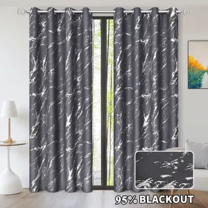 Gold Stamping Printed Blackout Curtain Room Darkening Curtains for Bedroom and Living Room