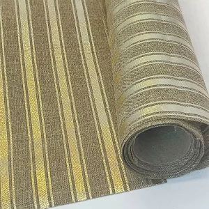 Gold Striped Polyester Fabric Table Runner Roll Metallic Table Decoration for Hotel & Event Use