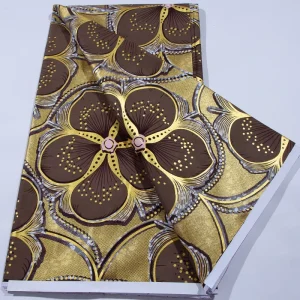 Golden African Wax Prints Fabric 6 Yards High Quality Nigerian Super Ankara 100% Cotton Gold Sand Grand Wax