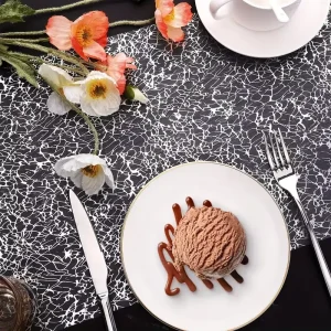 Golden Bronzing Rectangular Polyester Table Runner for Wedding Birthday Parties Home Wedding Decoration & Supplies