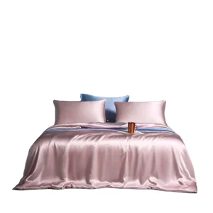 Golden Color Soft Silky Eucalyptus Lyocell Luxury Duvet Cover Bed Sheet Set Modern Queen Artificial Silk Satin Bedding Lyocell