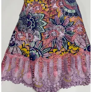 Golden Wax Batik Knitted Lace Pagne Hollandais Original Africain Cotton Wax Fabric for Bags, Curtains, Boys