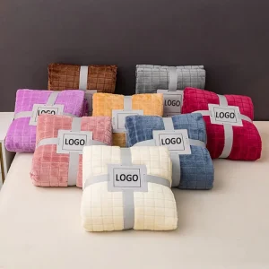 Good Price Cozy Home Decor Polyester Plaid Texture Custom Flannel Fleece Blankets Throws for Sofa Bed