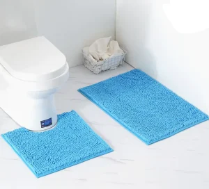 Good Quality Modern Shaggy Chenille Bath Mat Non Slip Anti slip Backing Waterproof Anti microbial Home & Hotel Use