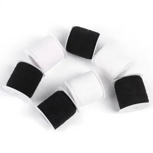 Good Tenacity High Quality Custom Elastic Polyester+Nylon Yarn Denim Sewing Supplies 0.3mm White/Black Elastic Webbing for