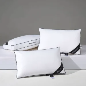 Goose Face Down Feather Pillows Silk Pillow Case Covers King Queen Luxury Hotel Bed Pillows Filling Soft Down