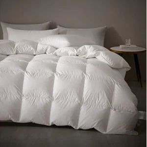 Goose Feather Down Comforters 100% Cotton Soft Breathable All Season Hotel Luxury Bedding Comforter Fluffy White Duvet Insert