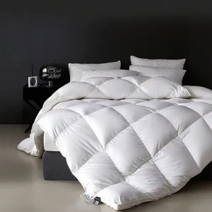 Goose Feather Down Comforters Ultra Soft Breathable All Season Hotel Bedding Comforters Extra Fluffy White Duvet Insert