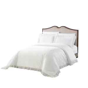 Grace Hotel Collection 100% Cotton Sateen Queen Size Embroidery Duvet Cover Set Machine Washable