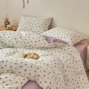 Grade Four-piece Set Wrinkle Yarn Ultra-soft Customizable Solid Color Aerobic Naked Sleeping Quilt Cover Bed Sheet Bed Skirt