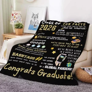 Graduation gift Personalized custom name photo design Warm Soft Sofa knitted Throw Blankets with logo Label