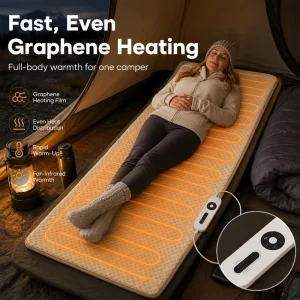 Graphene Heating Blanket Dual Sided Flannel Low Voltage USB Power Bank Compatible Washable Ironable