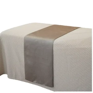Gray Bed Runners with Customized Embroidered Logo Luxury Customized Bed Scarf