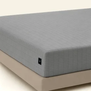 Gray Premium Organic Cotton Grounding Fitted Sheet with 5% Silver Fiber Conductive Earthing Sheet for Better Sleep & Recovery
