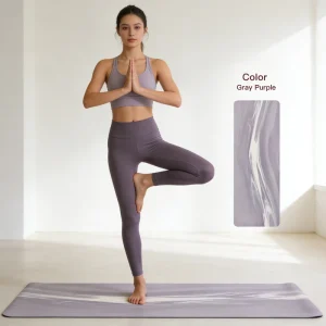 Gray Purple Yoga Mat Non Slip Eco Friendly Exercise Mat for Fitness Pilates Workout Custom Logo OEM ODM Bulk Order