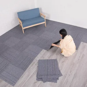 Gray Stripe Carpet Tiles for Residential Living Rooms Gray Solid Color Carpet Tile 50×50