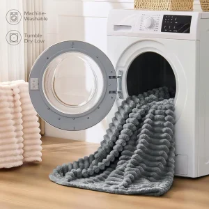 Gray Striped Soft Blanket Home Blanket Throw Blanket Jacquard Flannel Blanket for Couch Sofa Bed