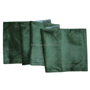 Green Burgundy Velvet Table Runner with New Design Floral Pattern Christmas New Year’s Tabletop Decoration