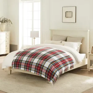 Green Custom Woven Blanket Cozy Blanket Supplier Luxury Christmas Tartan 100% Acrylic Woven Blanket for Winter