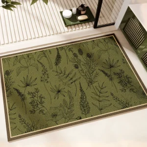 Green Diatom Mud Bath Mat Water absorbent Non slip Quick drying Bathroom Foot Pad Toilet Entrance Bathtub
