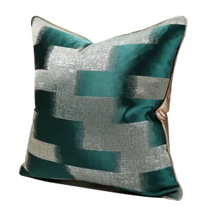 Green Gold Striped Jacquard Nordic European Throw Pillow Covers Decorative Pillows for Sofa Home Decor
