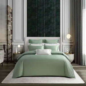 Green Jacquard Home Hotel Textiles 100% Cotton Duvet Cover Designer Bedding Set Supplier