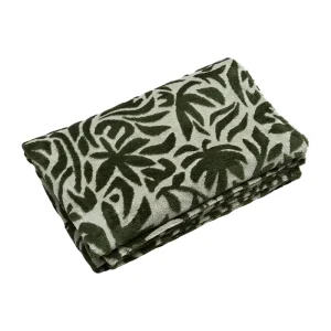 Green Java Leaf Jacquard Blanket